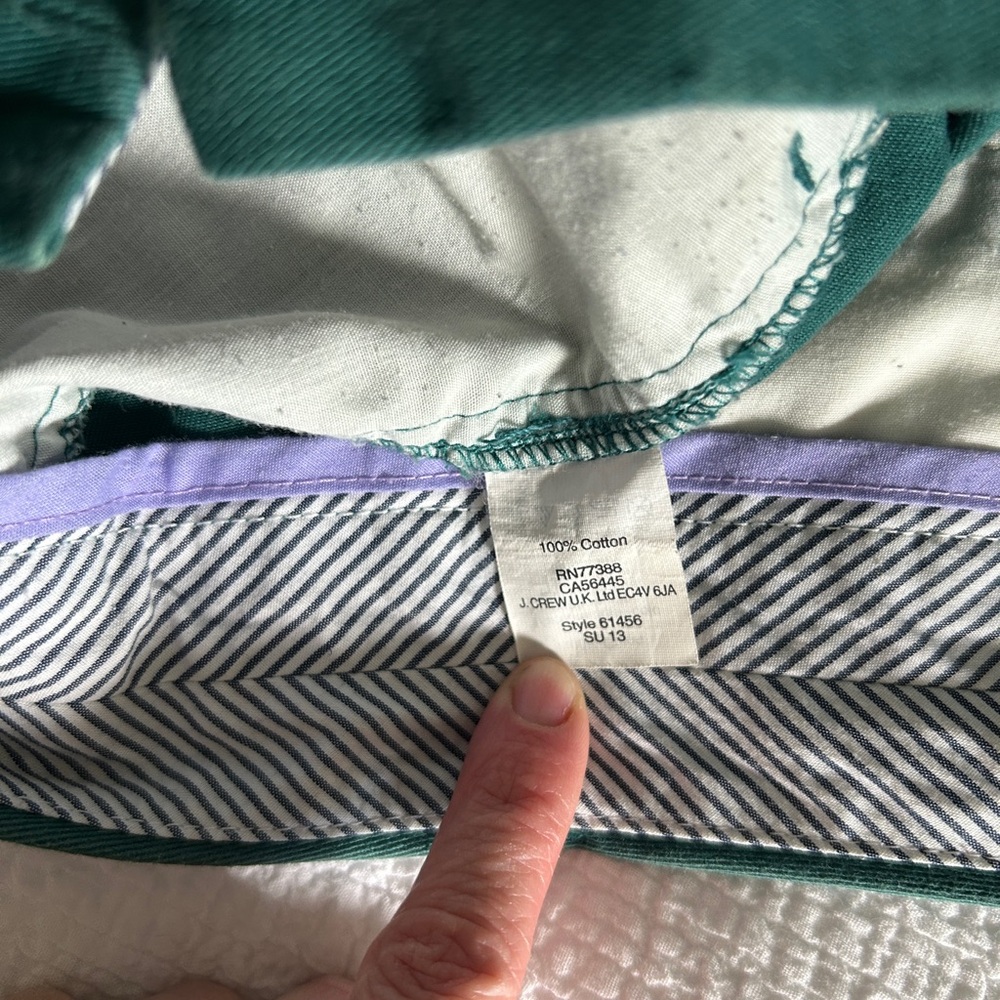 J. Crew Teal Green Cotton Chino Shorts - Picture 4 of 4